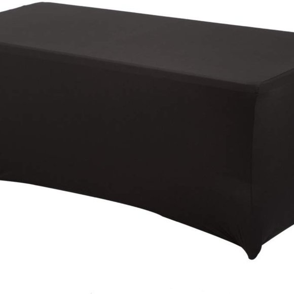 NEW Rectangular Spandex Table Cover (6 ft. Black) - Picture 2 of 3
